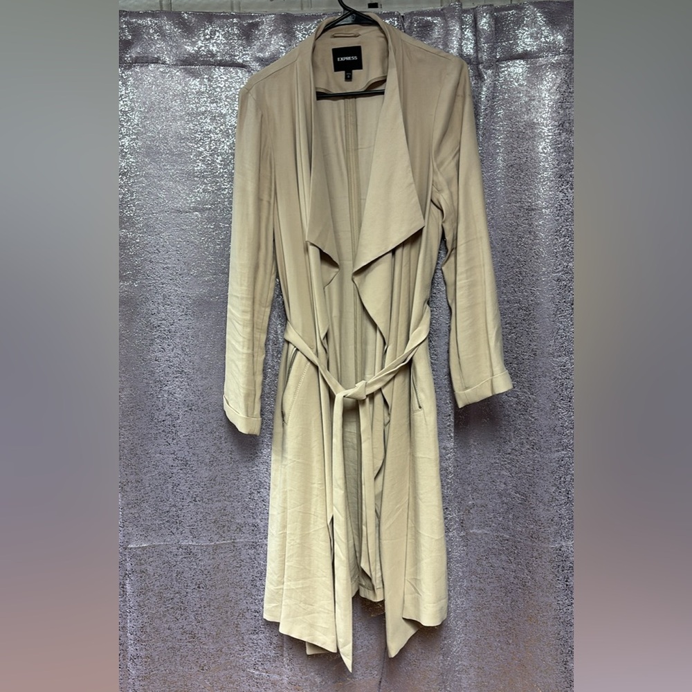Express Tan Long Trench Coat